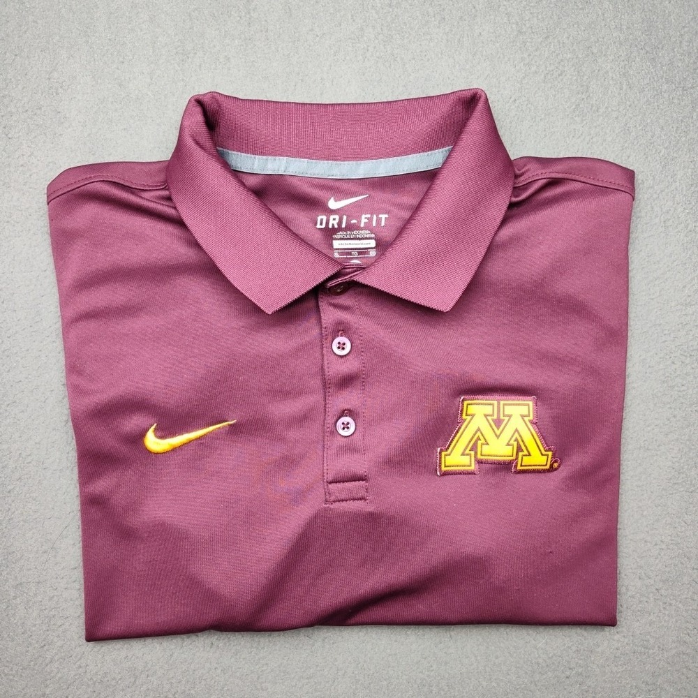 Nike Minnesota Gophers Shirt Mens Extra Large Red Golf Performance Polo School